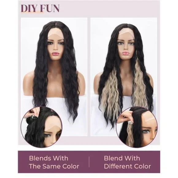 6PCS Clip In Hair Extensions, 24" Black Brown